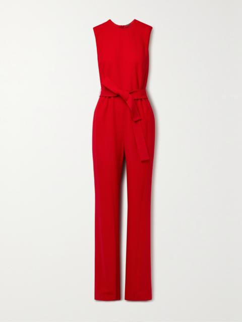 Belted Wool-crepe Jumpsuit