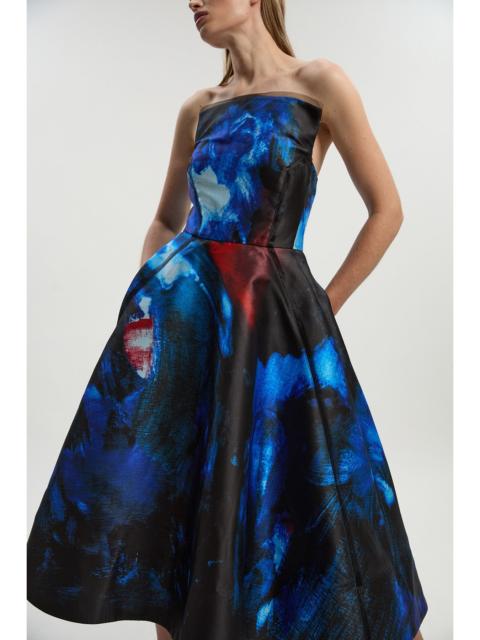 Lily Macrae - Printed Twill Bandeau Prom Dress