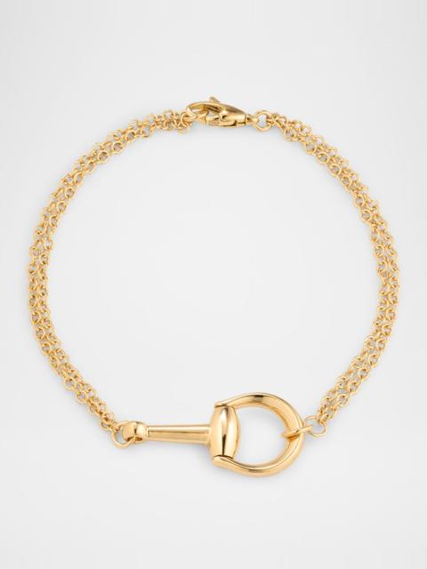 18K Yellow Gold Horsebit Chain Bracelet, Medium