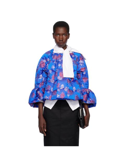 Navy Jacquard Quilted Jacket