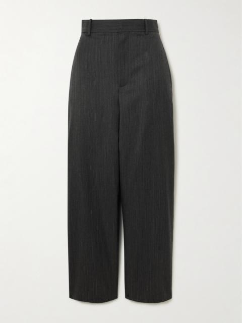 Pinstriped Wool Wide-leg Pants