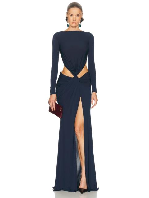 for FWRD Long Sleeve Twist Gown
