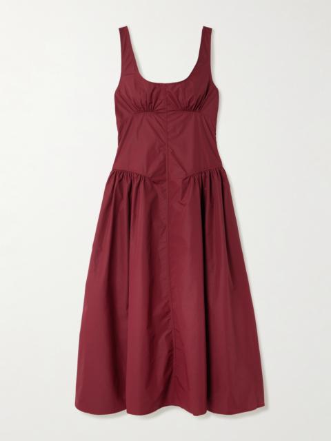 Kendall Pleated Paneled Shell Midi Dress