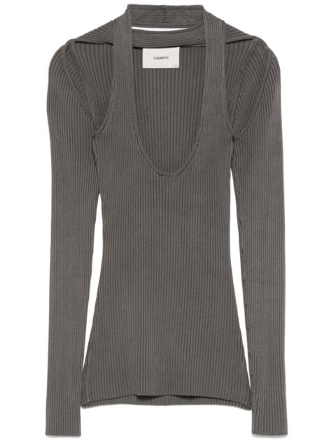 cut-out ribbed top