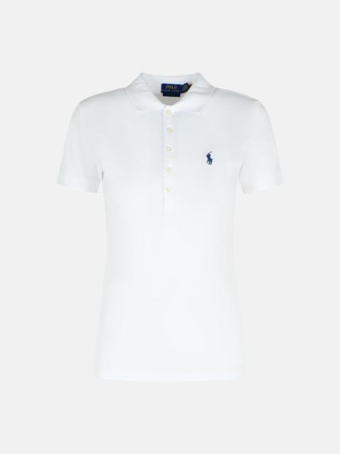 'JULIE' WHITE COTTON POLO SHIRT