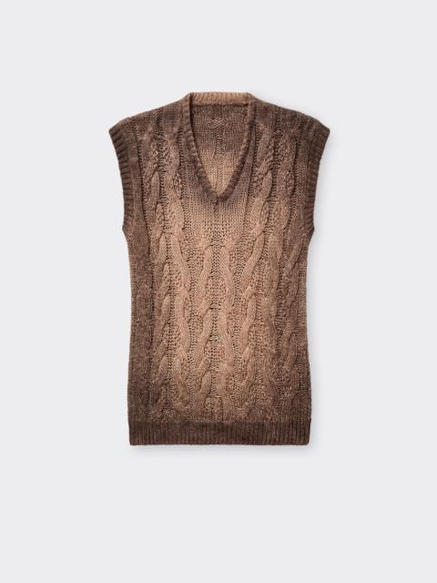 Linen and cashmere vest