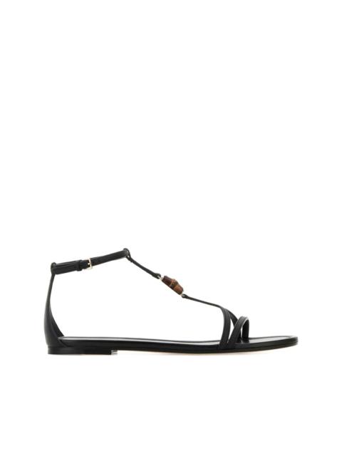 bamboo-detail leather sandals