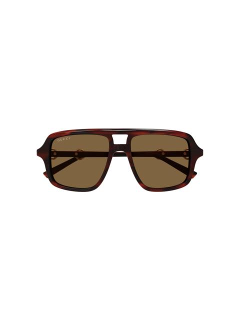 Aviator-Frame Acetate Sunglasses brown