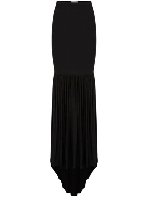 gathered mermaid maxi skirt