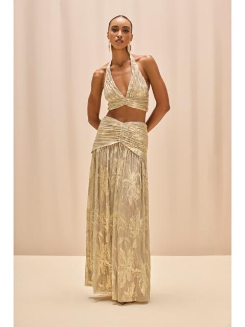 GOLDEN DUST LUREX MAXI SKIRT