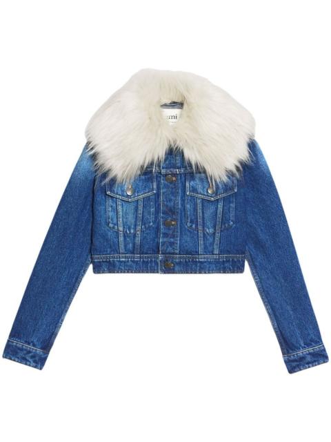 Denim Jacket With Synthetic Fur Collar