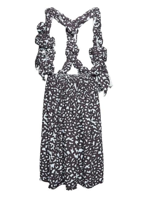 printed midi pinafore dress