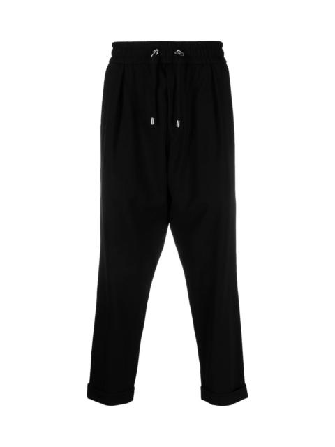 DROP-CROTCH CROPPED TROUSERS