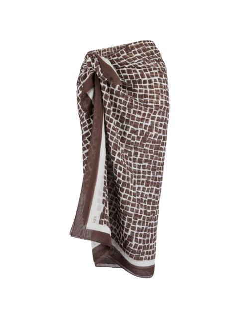 patterned-print beach cover-up