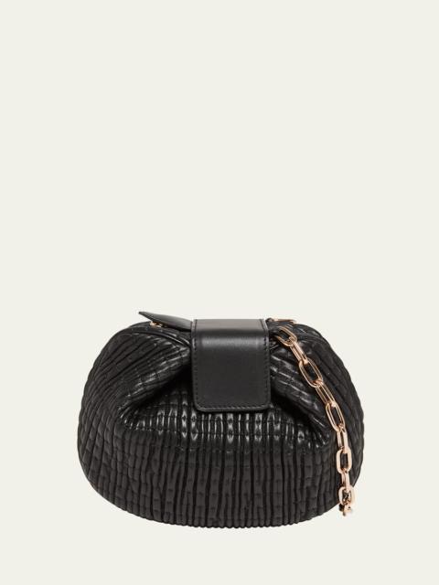 Demi Ruched Leather Clutch Bag