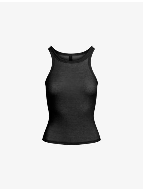 Sheer Rib Cotton-Blend Tank Top