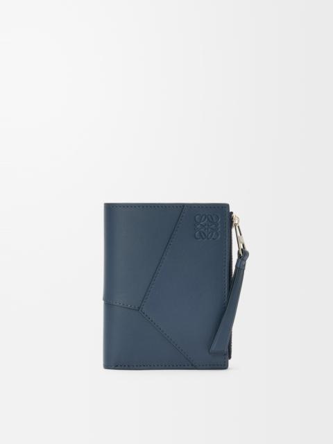 Puzzle slim compact wallet in classic calfskin