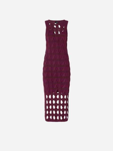 PERFORATED KNIT MIDI DRESS
