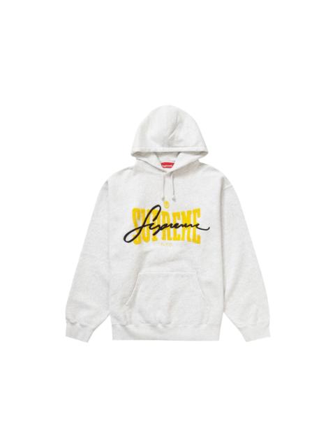 Supreme Embroidered Chenille Hooded Sweatshirt Ash Grey