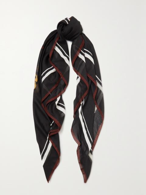 Printed Modal And Cashmere-blend Scarf