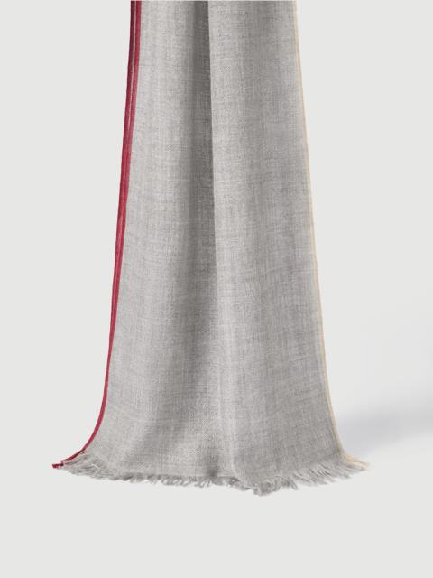 Cashmere and cotton scarf with selvedge