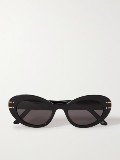 Diorsignature B3u Cat-eye Acetate And Gold-tone Sunglasses