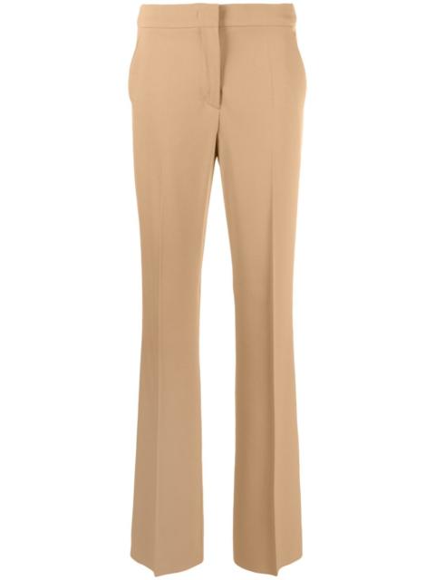 high-waisted pressed-crease trousers