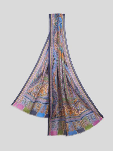 PATTERNED CASHMERE-BLEND SCARF