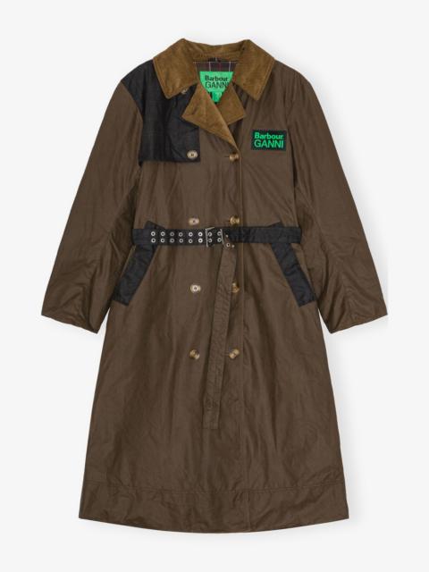 GANNI X BARBOUR WAXED TRENCH COAT