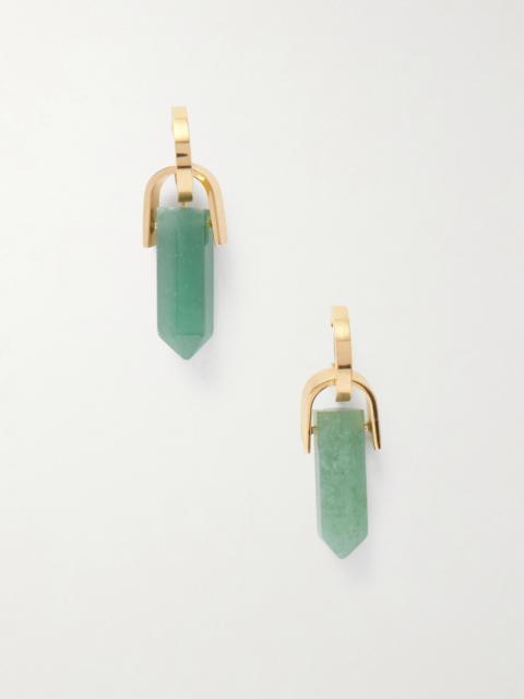 Pillar Gold-plated Aventurine Earrings