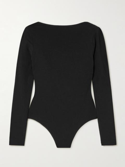Stretch-organic Cotton And Lyocell-blend Jersey Bodysuit