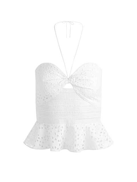 LIVIA HALTER PEPLUM TOP