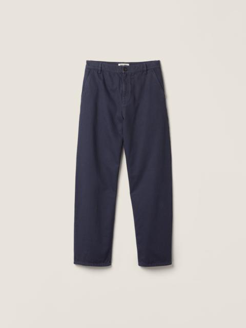 Garment-dyed gabardine pants