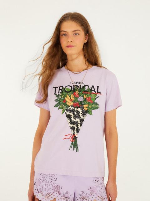 Lilac Tropical Bouquet Organic Cotton T-Shirt
