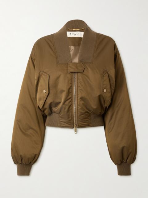 Cropped Shell Bomber Jacket