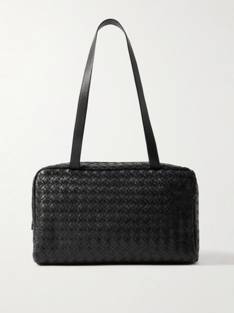Astra woven leather shoulder bag Black