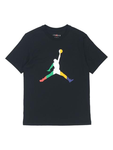 Air Jordan Solid Color Round Neck Printing Short Sleeve Black DN1469-010