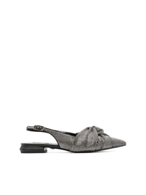 crystal-embellished slingback ballerinas