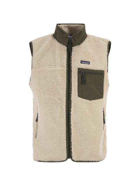 zip-up fleece-texture vest