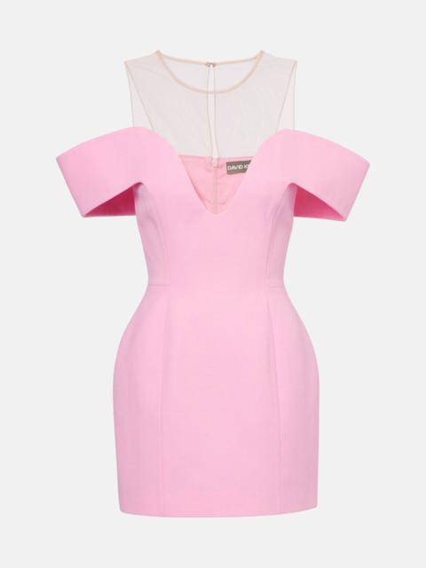 Virgin wool crêpe minidress