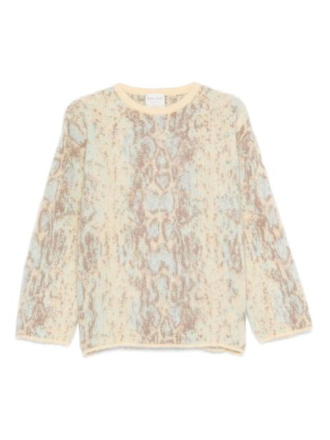 snakeskin-pattern crew-neck sweater