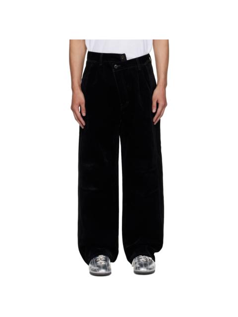 Black Crossover Carpenter Wide Leg Jeans