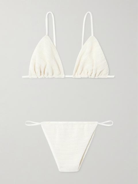 Gianni + Brita Crocheted Cotton-blend Triangle Bikini