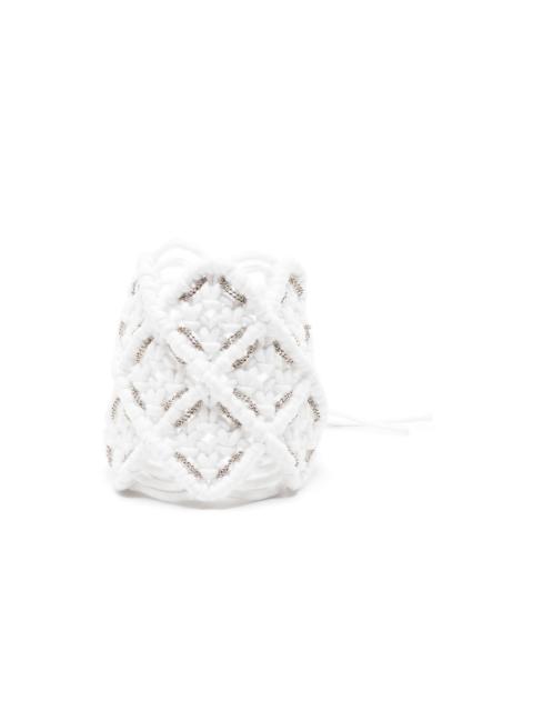 bead-embellished knitted bracelet