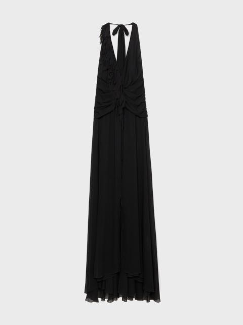 GEORGETTE LONG DRESS WITH DRAPES