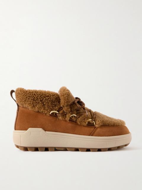 Suede-trimmed Shearling Ankle Boots