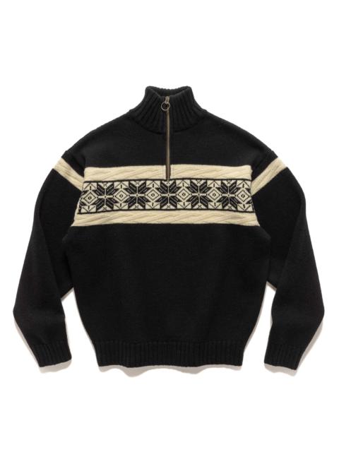 5G Wool SNOW Half ZIP Sweater Black