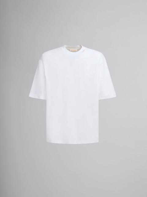 WHITE ORGANIC COTTON T-SHIRT WITH MARNI SYMBOL