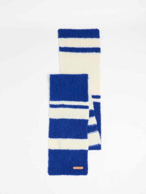 STRIPED SCARF IN ROYAL BLUE & WHITE
