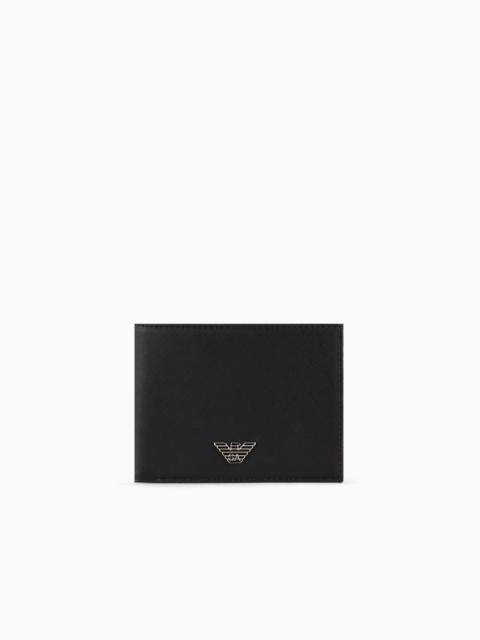 ASV REGENERATED SAFFIANO LEATHER COIN-POCKET WALLET WITH EAGLE PLATE